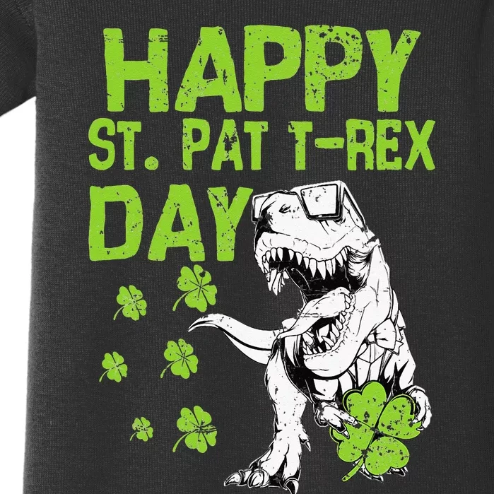 Happy St. Pat t-Rex Day Saint Shenanigan Clover Irishman Baby Bodysuit