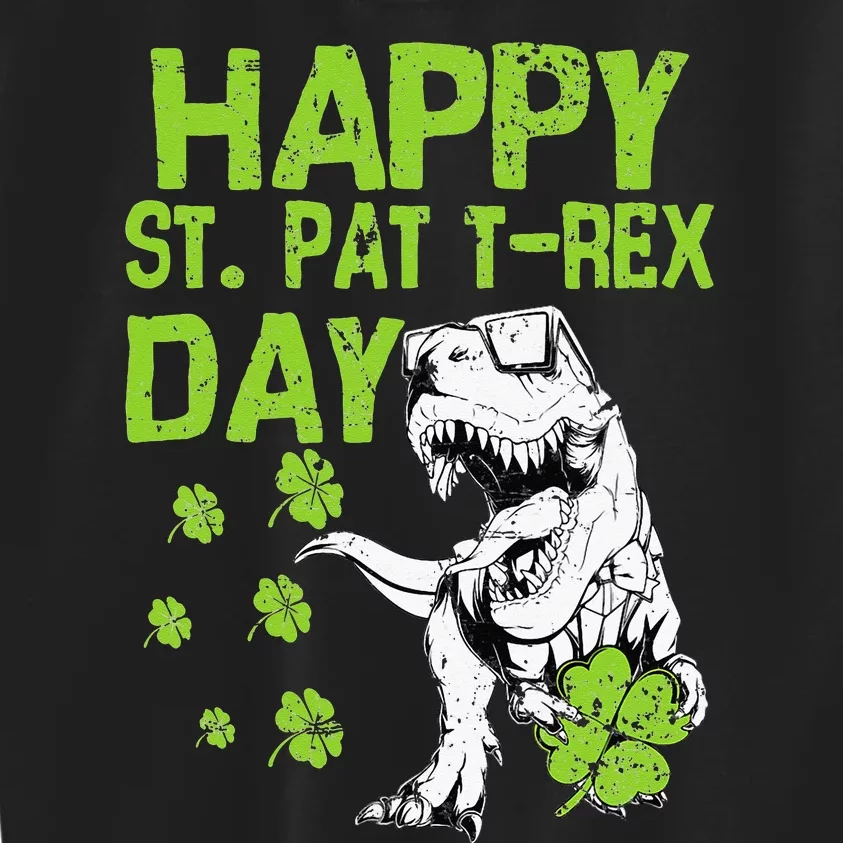 Happy St. Pat t-Rex Day Saint Shenanigan Clover Irishman Kids Sweatshirt