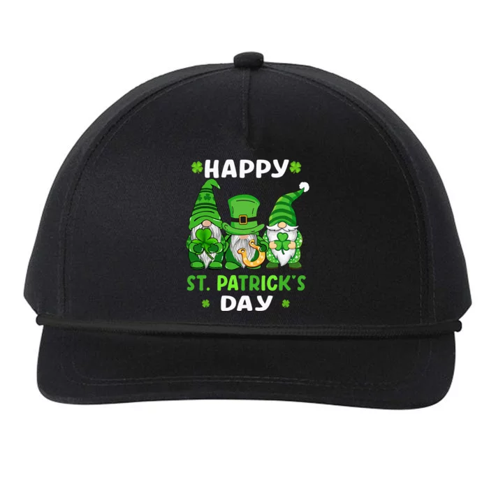 Happy St Patricks Day Gnomes Shamrock Lucky Snapback Five-Panel Rope Hat