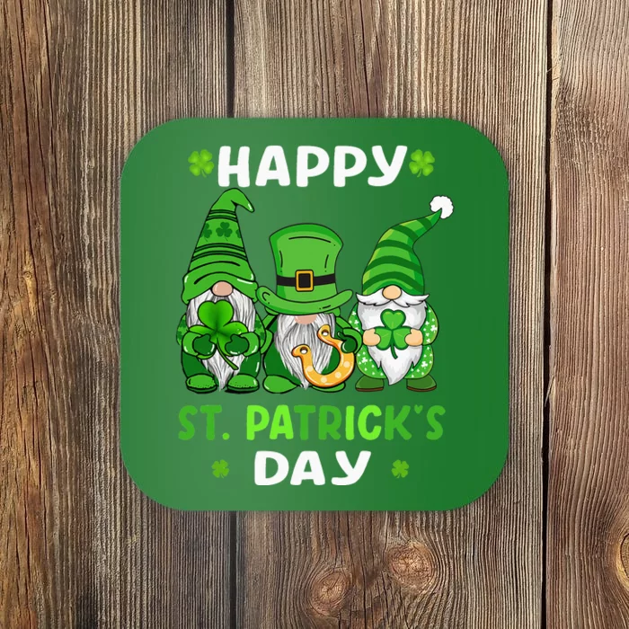 Happy St Patricks Day Gnomes Shamrock Lucky Coaster