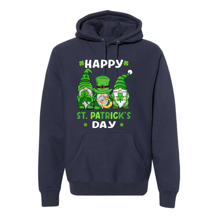 Happy St Patricks Day Gnomes Shamrock Lucky Premium Hoodie