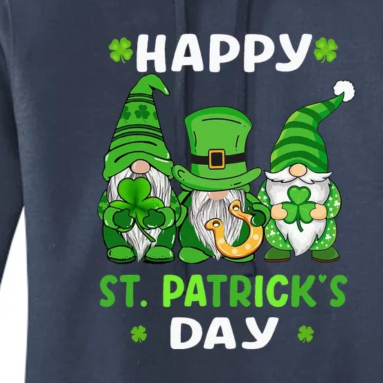 Happy St Patricks Day Gnomes Shamrock Lucky Women's Pullover Hoodie