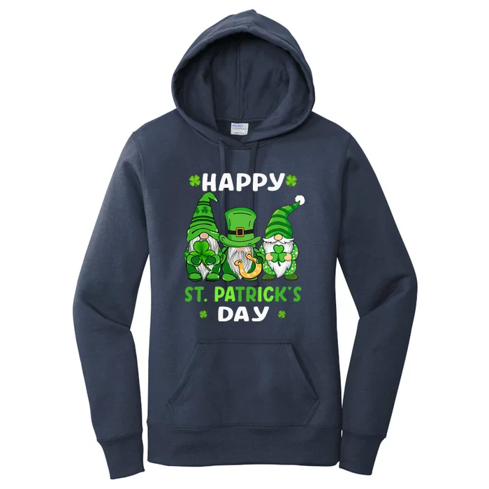 Happy St Patricks Day Gnomes Shamrock Lucky Women's Pullover Hoodie