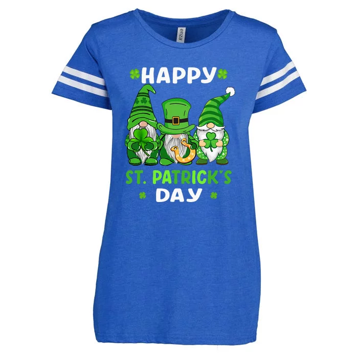 Happy St Patricks Day Gnomes Shamrock Lucky Enza Ladies Jersey Football T-Shirt