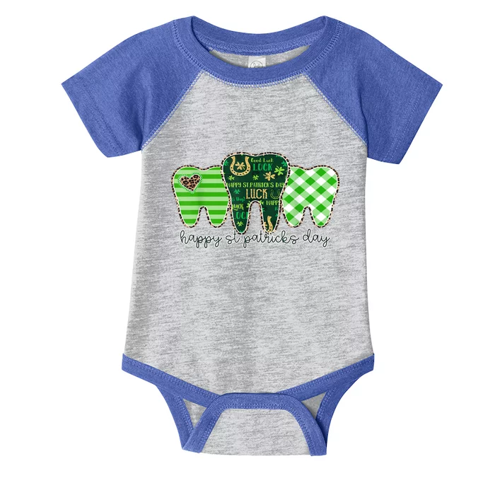 Happy St Patrick's Day Teeth Dental Assistant Dentist Gift Infant Baby Jersey Bodysuit