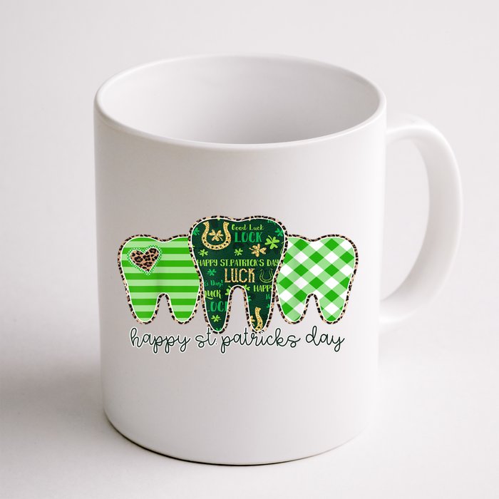 Happy St Patrick's Day Teeth Dental Assistant Dentist Gift Front & Back Coffee Mug