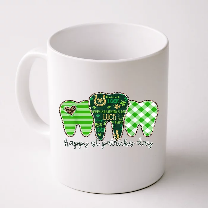 Happy St Patrick's Day Teeth Dental Assistant Dentist Gift Front & Back Coffee Mug