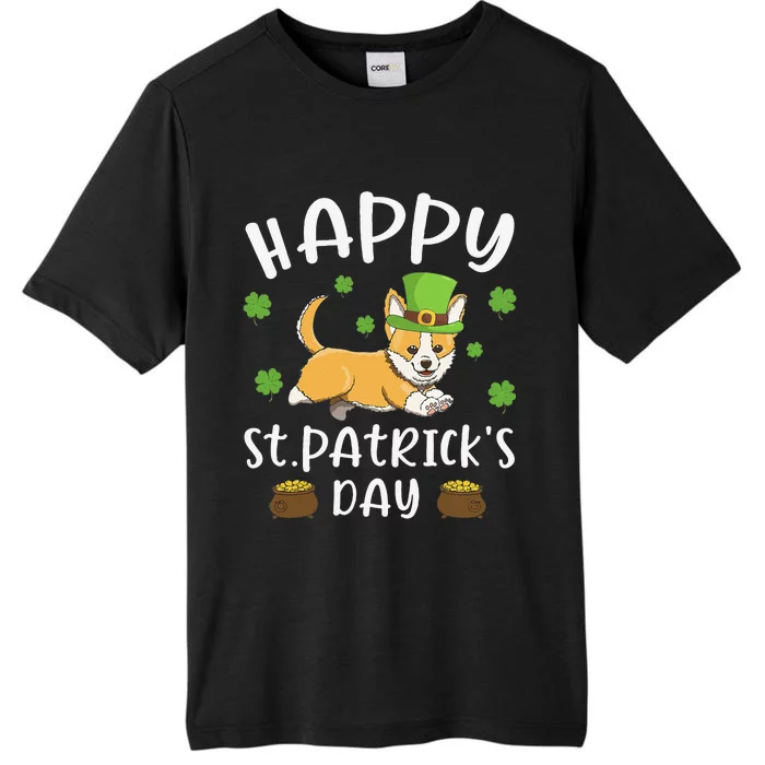 Happy St. Patrick's Day Funy Saint Patricks Corgi Dog Gift ChromaSoft Performance T-Shirt