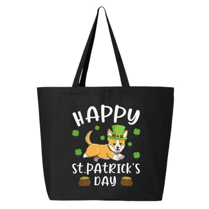 Happy St. Patrick's Day Funy Saint Patricks Corgi Dog Gift 25L Jumbo Tote