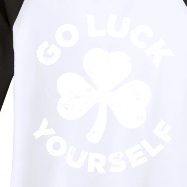 Happy St Patrick Day Go Luck Yourself Funny Irish Shamrock Women's Tri-Blend 3/4-Sleeve Raglan Shirt