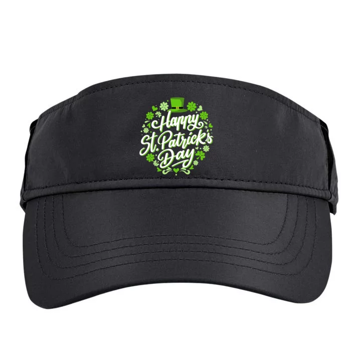 Happy St Patricks day with shamrocks for irish party Adult Drive Performance Visor