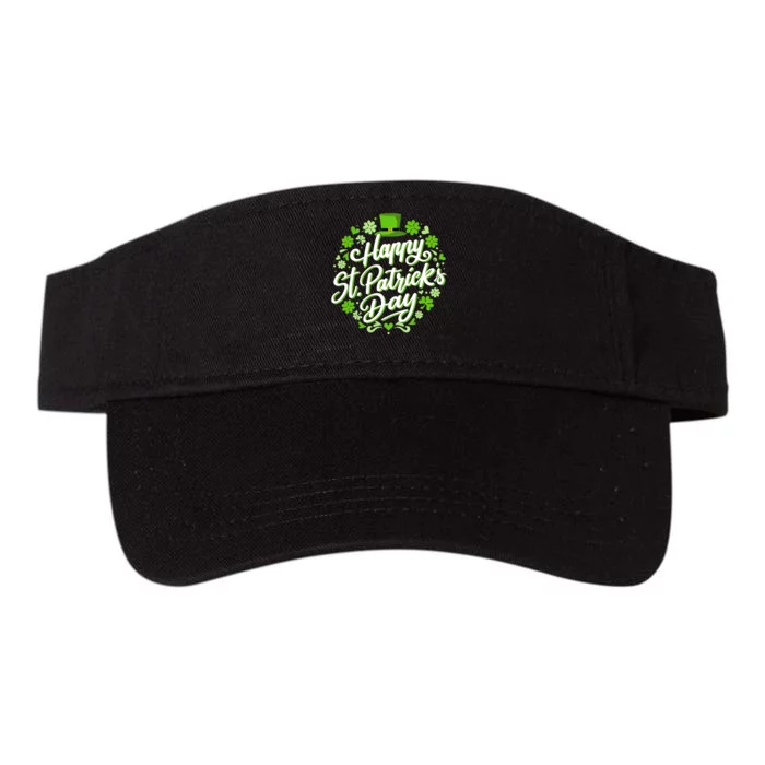 Happy St Patricks day with shamrocks for irish party Valucap Bio-Washed Visor