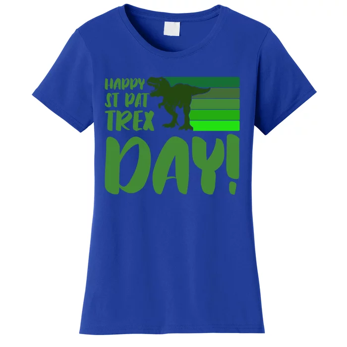 Happy St Pat Trex Day St Patricks Day Funny Dinosaur Gift Women's T-Shirt