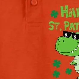 Happy St Pat Rex Dinosaur Saint Patrick'S Day Dry Zone Grid Performance Polo