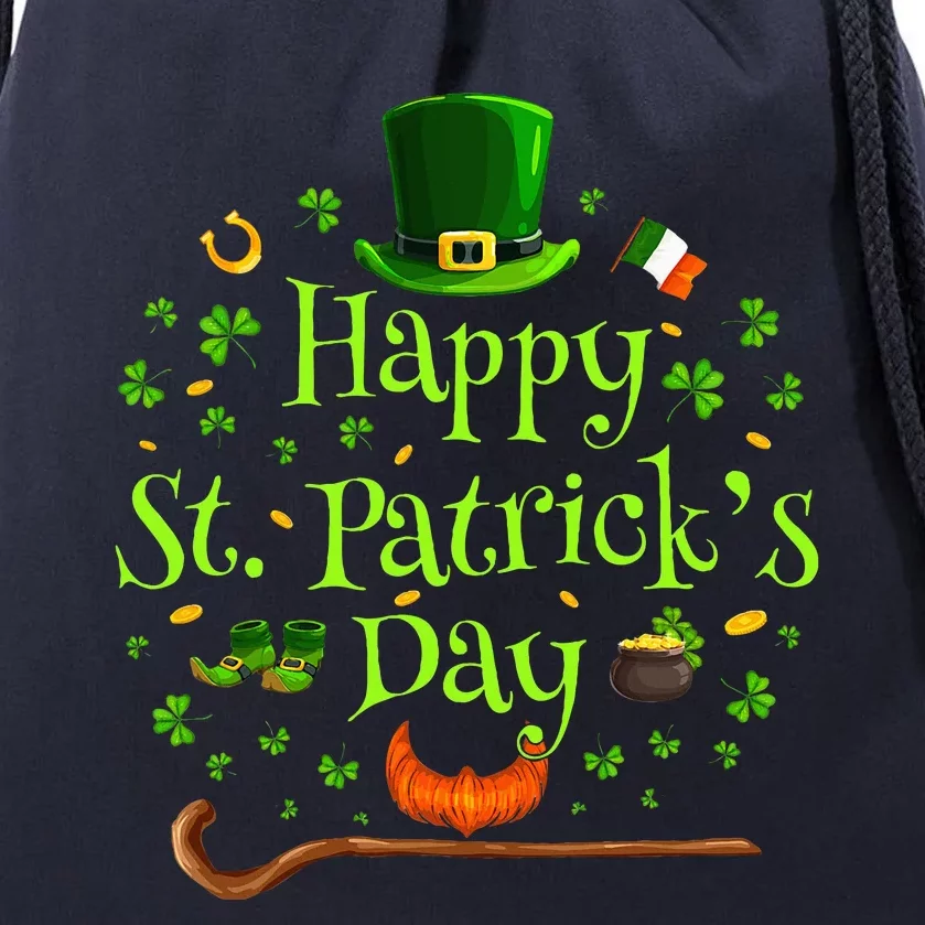 Happy St Patrick's Day Green Shamrock Irish Saint Patrick’s Drawstring Bag