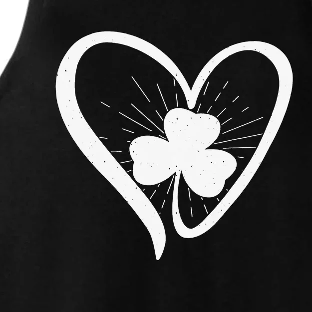 Happy St Patrick's Day Irish Shamrock Heart Family Lucky Day Ladies Tri-Blend Wicking Tank