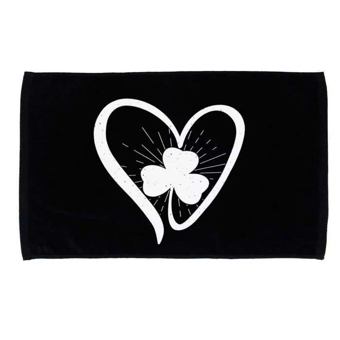 Happy St Patrick's Day Irish Shamrock Heart Family Lucky Day Microfiber Hand Towel