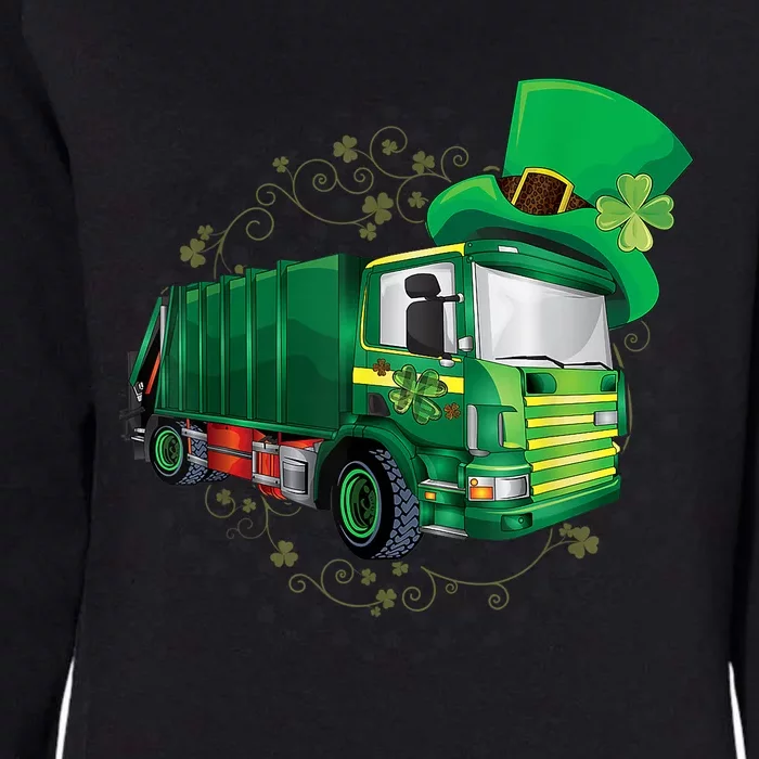 St Patrick's Day Green Garbage Truck Boy Kids Womens California Wash Sweatshirt