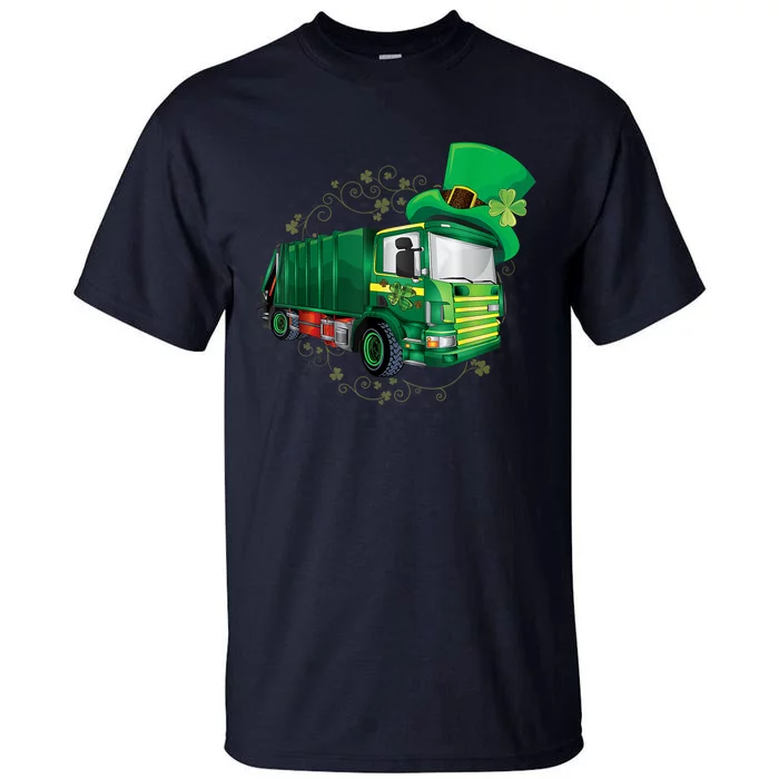 St Patrick's Day Green Garbage Truck Boy Kids Tall T-Shirt