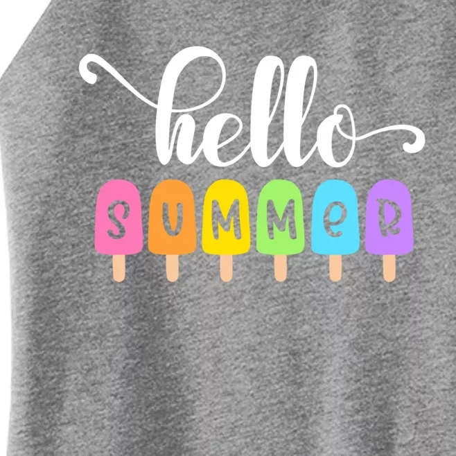 Hello Summer Popsicles Cute Pastel Graphic Design Cute Gift Women’s Perfect Tri Rocker Tank