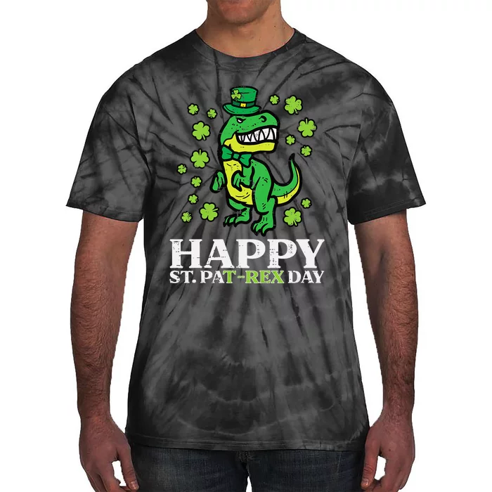 Happy St Pat Rex Day cutes St Patricks Dinosaur Tie-Dye T-Shirt