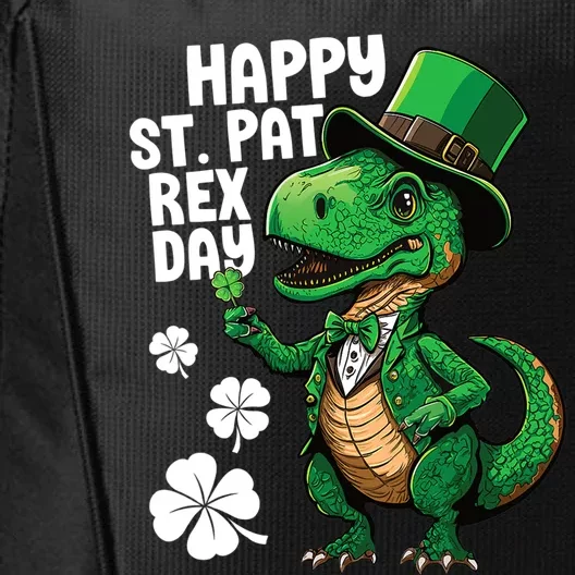 Happy St Pat T-Rex St Patricks Day Dinosaur Leprechaun Funny City Backpack