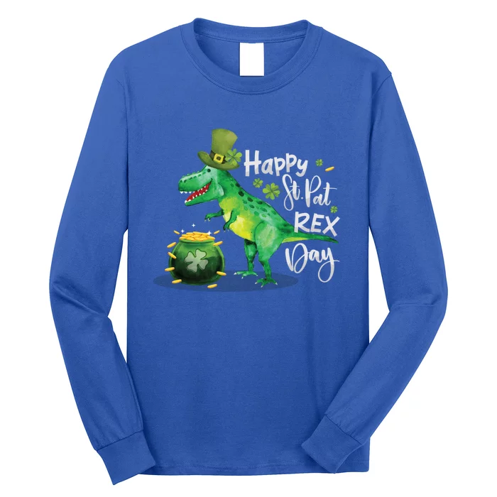 Happy St Pat Rex Day St Patrick's Day Dinosaur Gift Long Sleeve Shirt