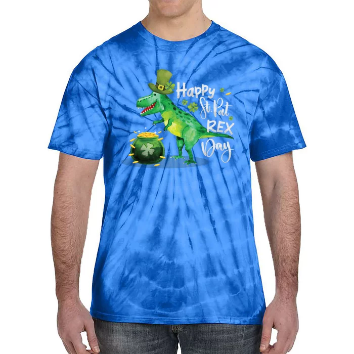 Happy St Pat Rex Day St Patrick's Day Dinosaur Gift Tie-Dye T-Shirt