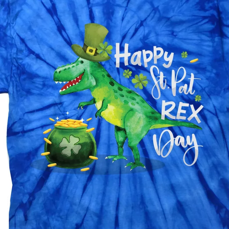 Happy St Pat Rex Day St Patrick's Day Dinosaur Gift Tie-Dye T-Shirt