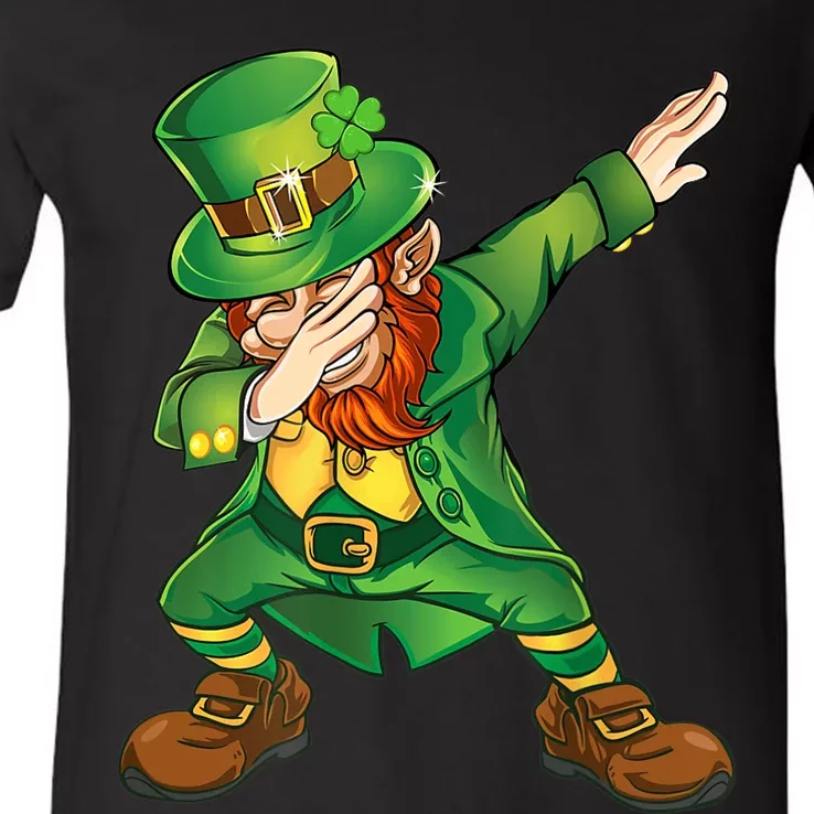 Happy St Patricks Day Dabbing Leprechaun V-Neck T-Shirt