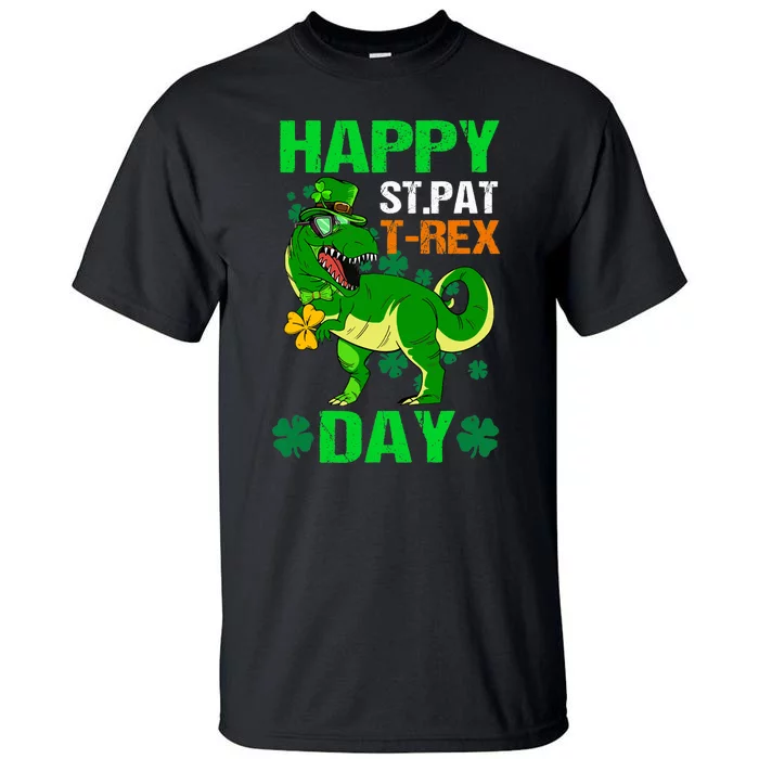 Happy St Pat Trex Day Funny Dinosaur Shamrock Patrick's Day Tall T-Shirt