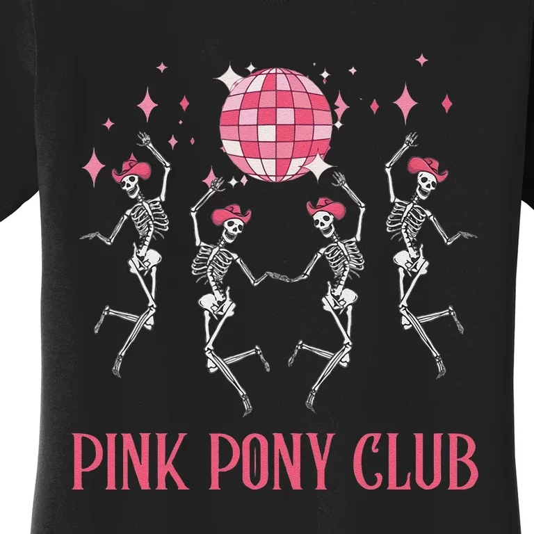 Halloween Skeleton Pin.K Pony Club Cow Western Birthday Women's T-Shirt