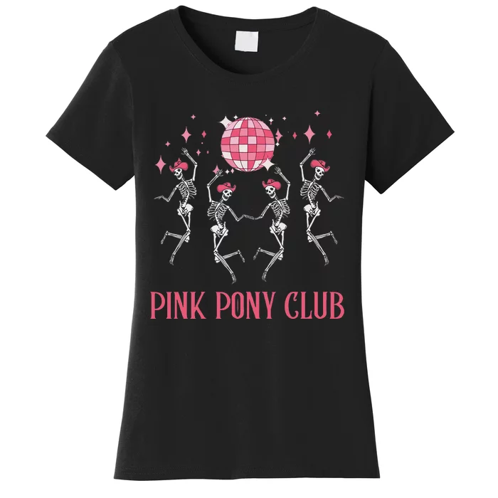 Halloween Skeleton Pin.K Pony Club Cow Western Birthday Women's T-Shirt