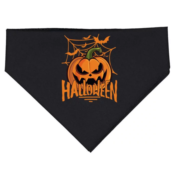 Halloween Spooky Pumpkin USA-Made Doggie Bandana