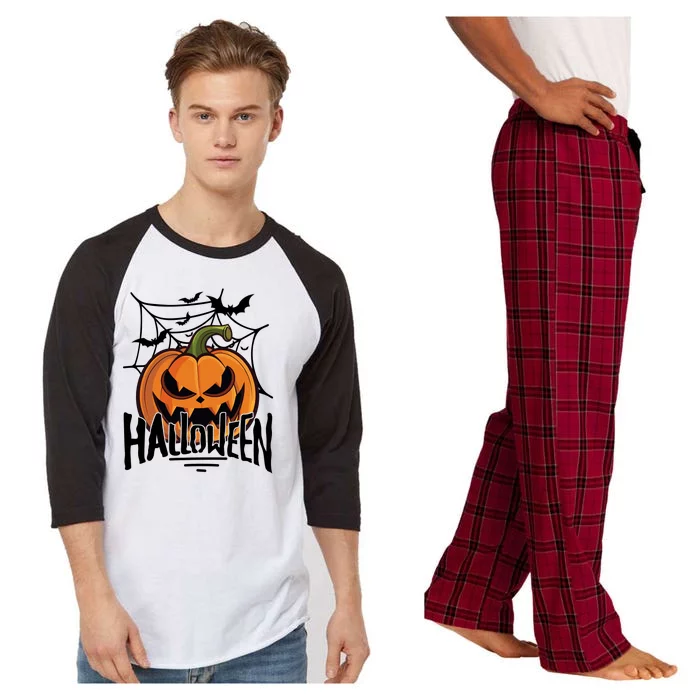 Halloween Spooky Pumpkin Raglan Sleeve Pajama Set