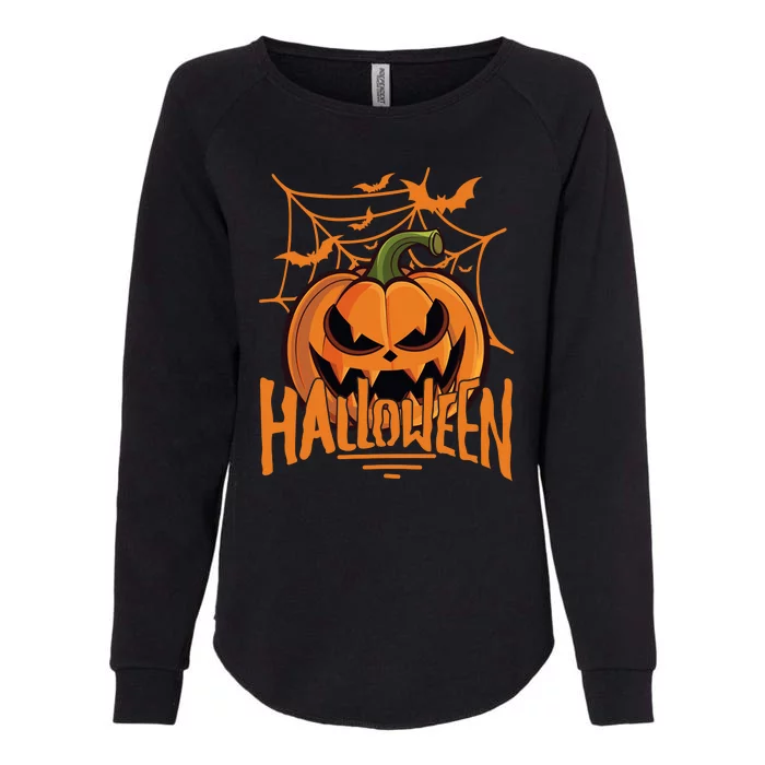 Halloween Spooky Pumpkin Womens California Wash Sweatshirt