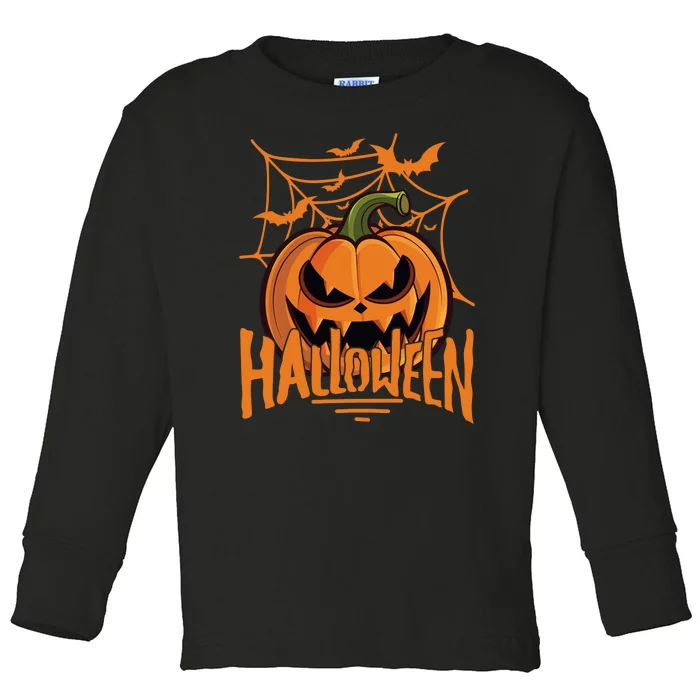 Halloween Spooky Pumpkin Toddler Long Sleeve Shirt