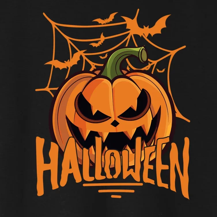 Halloween Spooky Pumpkin Women's Crop Top Tee