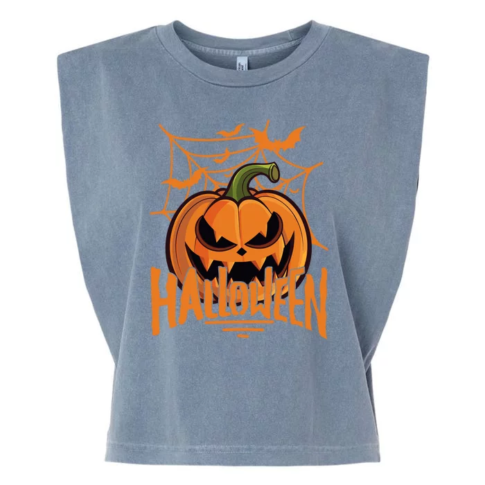 Halloween Spooky Pumpkin Garment-Dyed Women's Muscle Tee