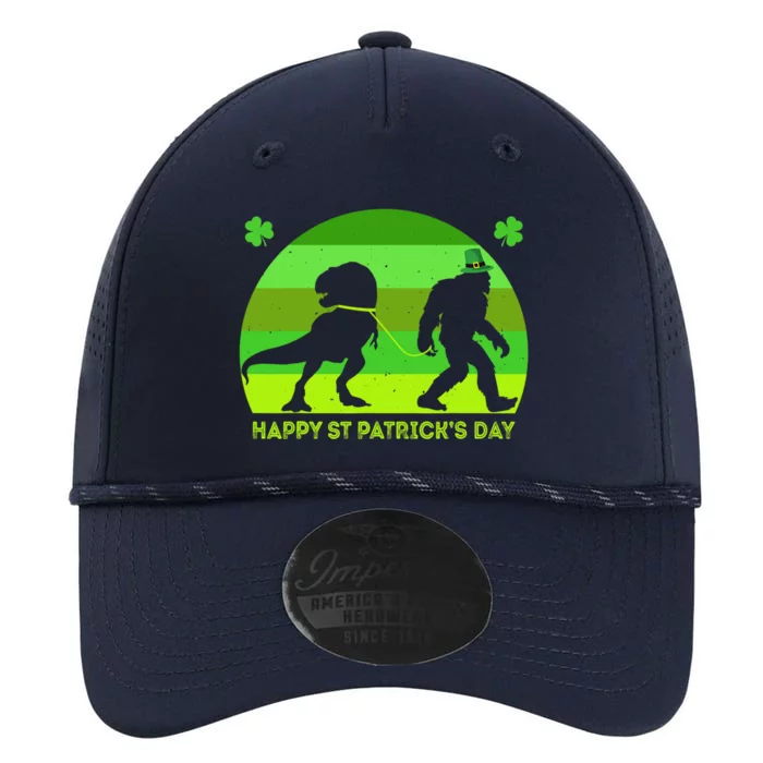 Happy St PaT-Rex Dinosaur Saint Patrick's Day Bigfoot sunset Performance The Dyno Cap