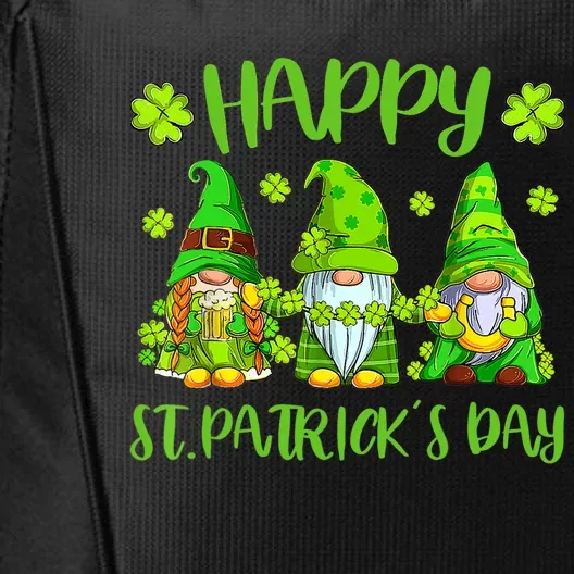 Happy St Patrick's Day Three Gnome Irish Shamrock Leprechaun City Backpack