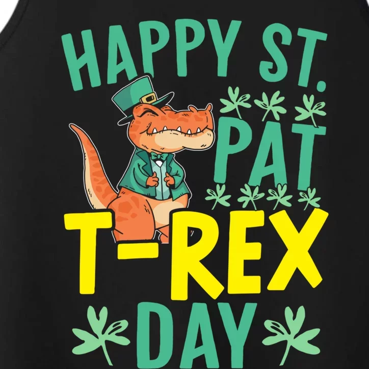 Happy St Pat Tgiftrex Day St Patricks Saint Pattys Dinosaur Cool Gift Performance Tank