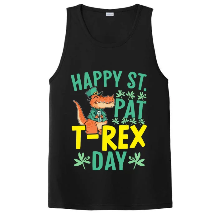 Happy St Pat Tgiftrex Day St Patricks Saint Pattys Dinosaur Cool Gift Performance Tank