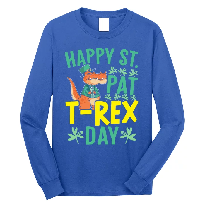 Happy St Pat Tgiftrex Day St Patricks Saint Pattys Dinosaur Cool Gift Long Sleeve Shirt