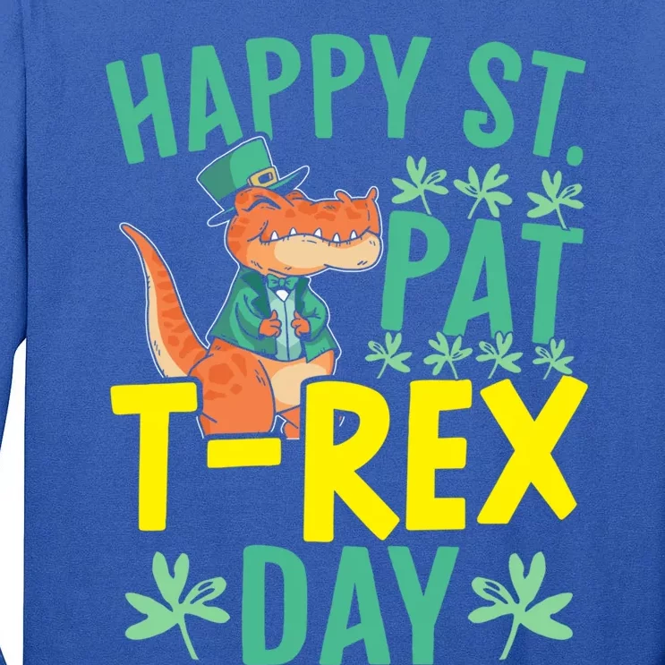 Happy St Pat Tgiftrex Day St Patricks Saint Pattys Dinosaur Cool Gift Tall Long Sleeve T-Shirt