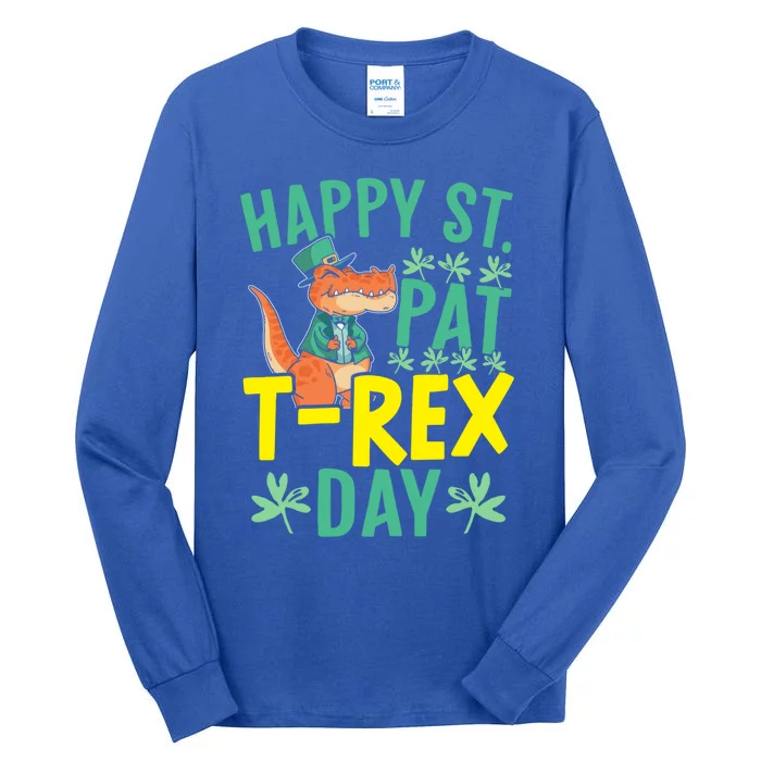 Happy St Pat Tgiftrex Day St Patricks Saint Pattys Dinosaur Cool Gift Tall Long Sleeve T-Shirt