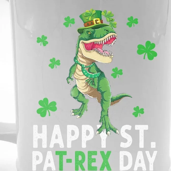 Happy St PatRex Saint Patrick's Day Dinosaurs Front & Back Beer Stein