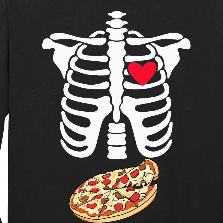 Halloween Skeleton Pregnancy Pizza Xray Dad To Be Long Sleeve Shirt