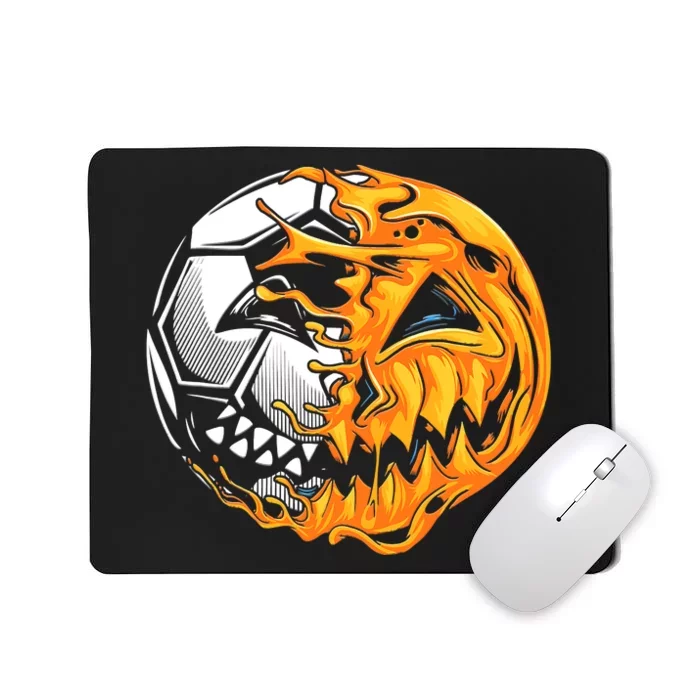 Halloween Soccer Player Pumpkin Skeleton Mousepad