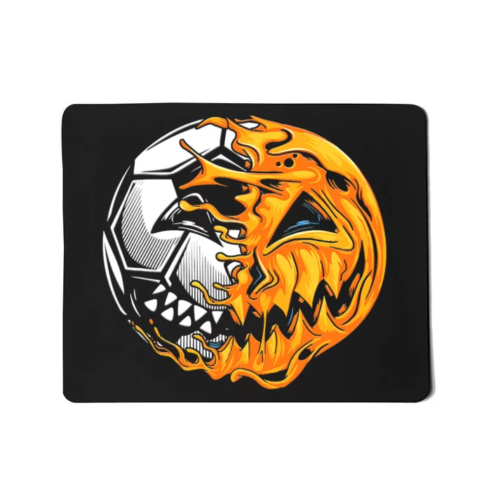 Halloween Soccer Player Pumpkin Skeleton Mousepad